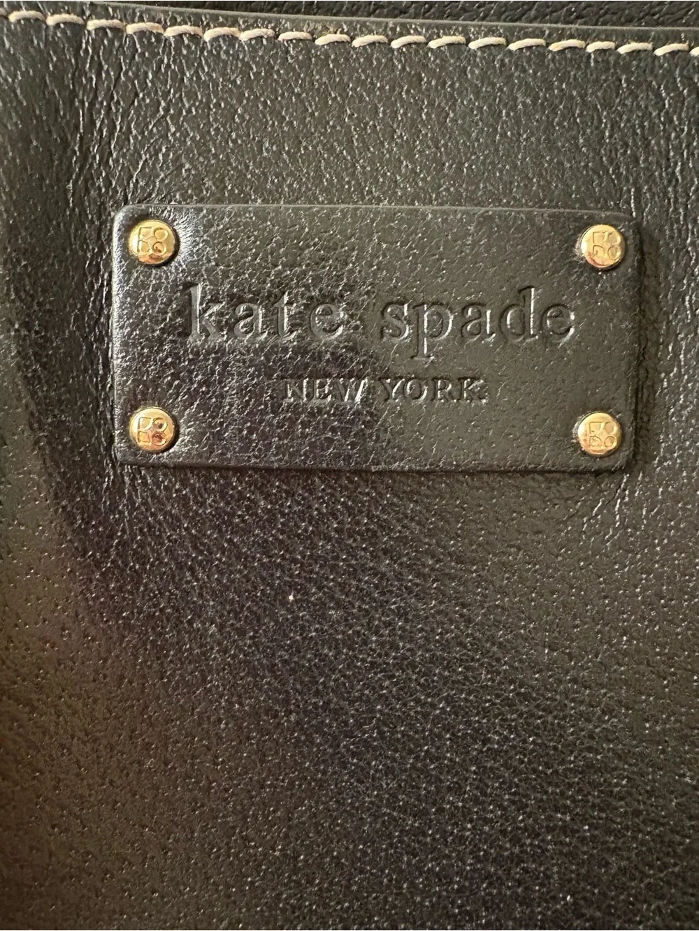 kate spade Black Pebbled Leather Satchel with Double Handles